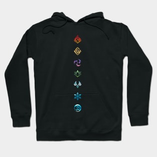 Genshin Impact Elementals Symbol in Vertical Hoodie